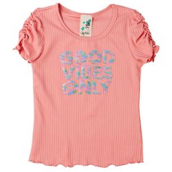 Lily Bleu Big Girls Sequin Good Vibes Only Tie Front Top