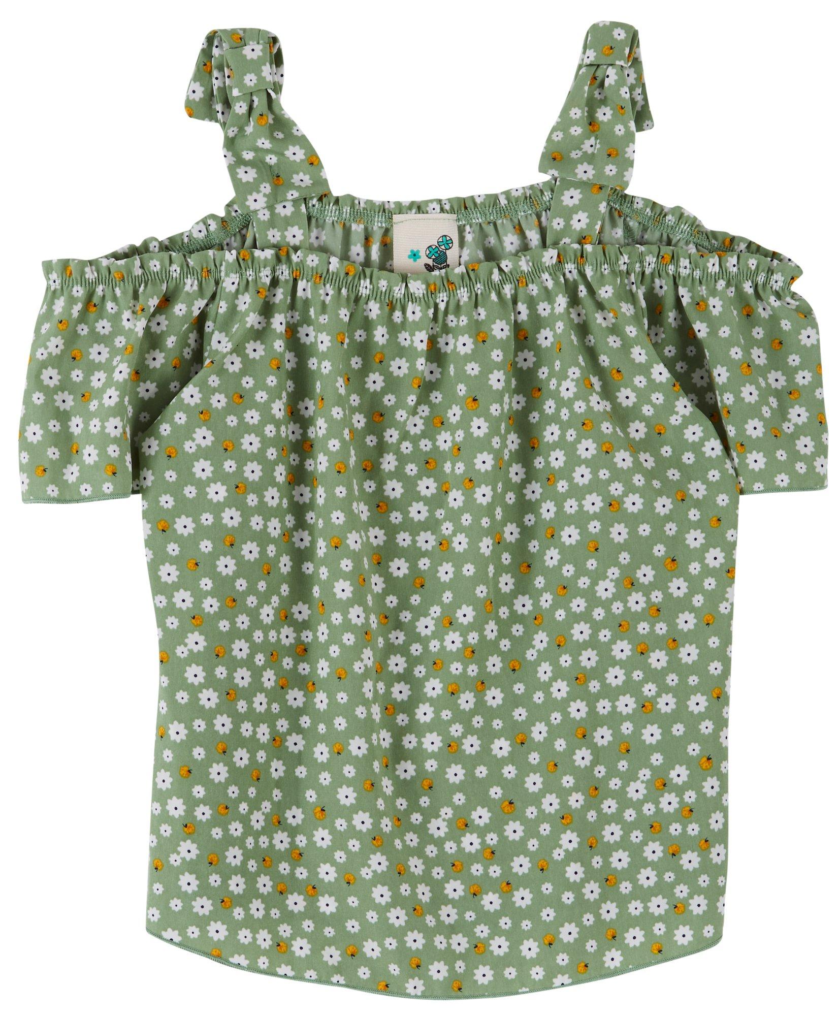Big Girls Floral Off The Shoulder Top