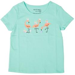 Little Girls Easter Flamingo Short Sleeve Top