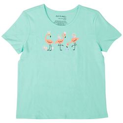 Dot & Zazz Big Girls Easter Flamingo Short Sleeve Tee