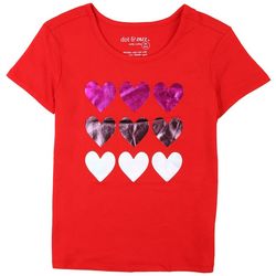 DOT & ZAZZ Little Girls Valentine's Hearts Short Sleeve Top