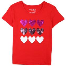 Little Girls Valentine's Hearts Short Sleeve Top