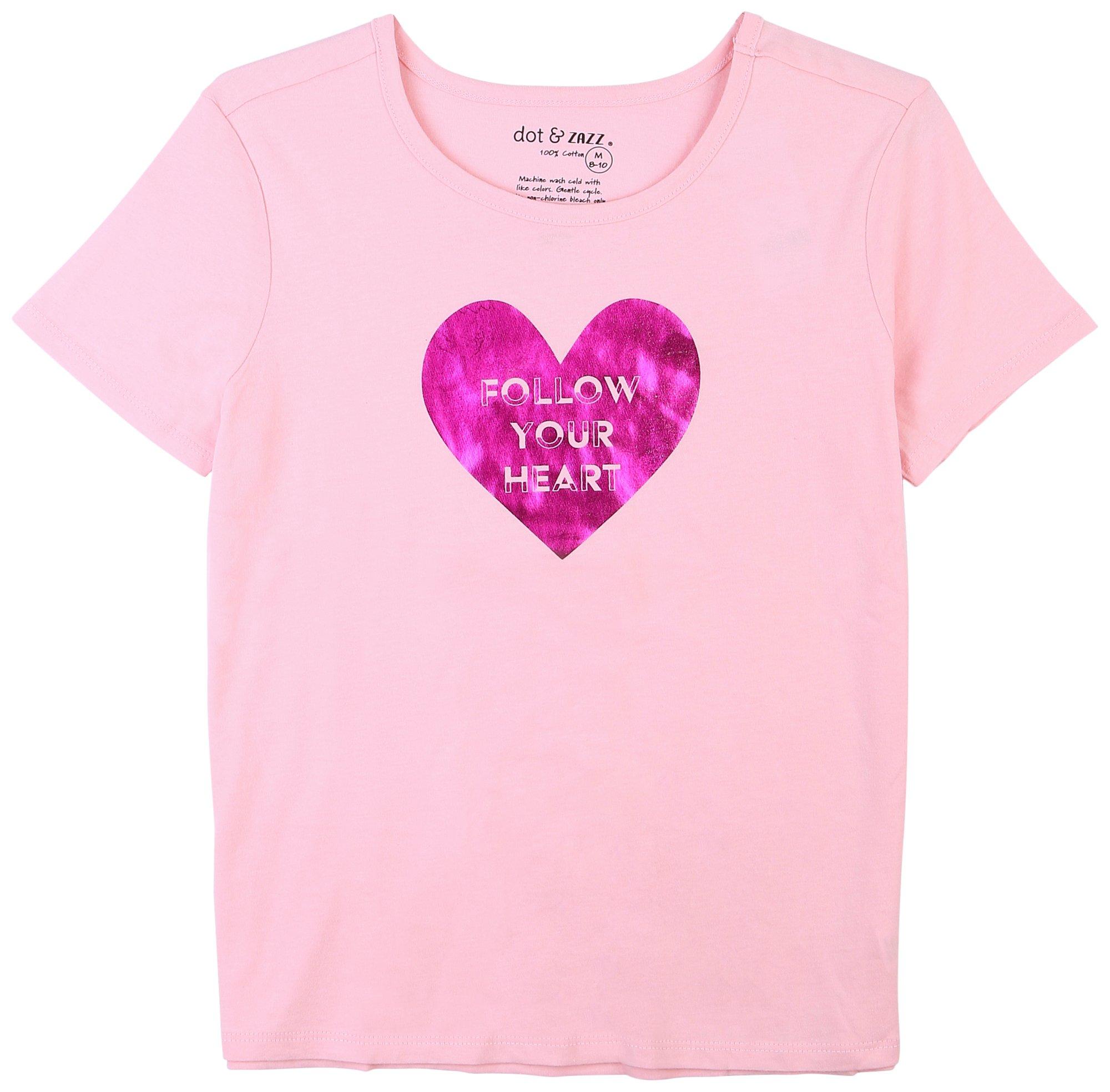 DOT & ZAZZ Little Girls Valentine's Heart Short Sleeve Top