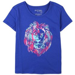 DOT & ZAZZ Big Girls Neon Lion Short Sleeve T-shirt