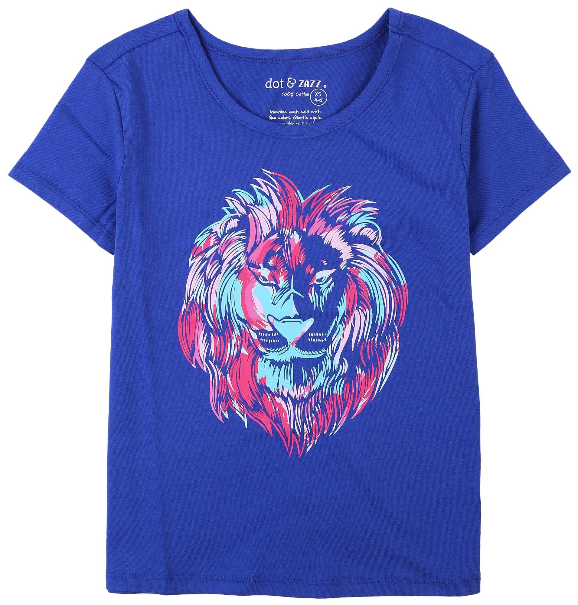 Big Girls Neon Lion Short Sleeve T-shirt