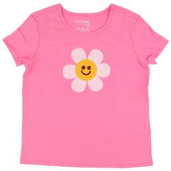 Big Girls Smile Flower Short Sleeve T-Shirt