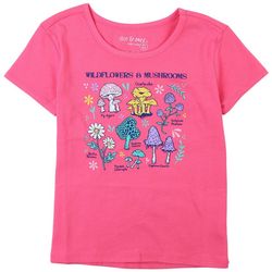DOT & ZAZZ Big Girls Wild Flowers & Mushroom T-shirt