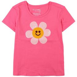 Little Girls Smile Flower Short Sleeve Top