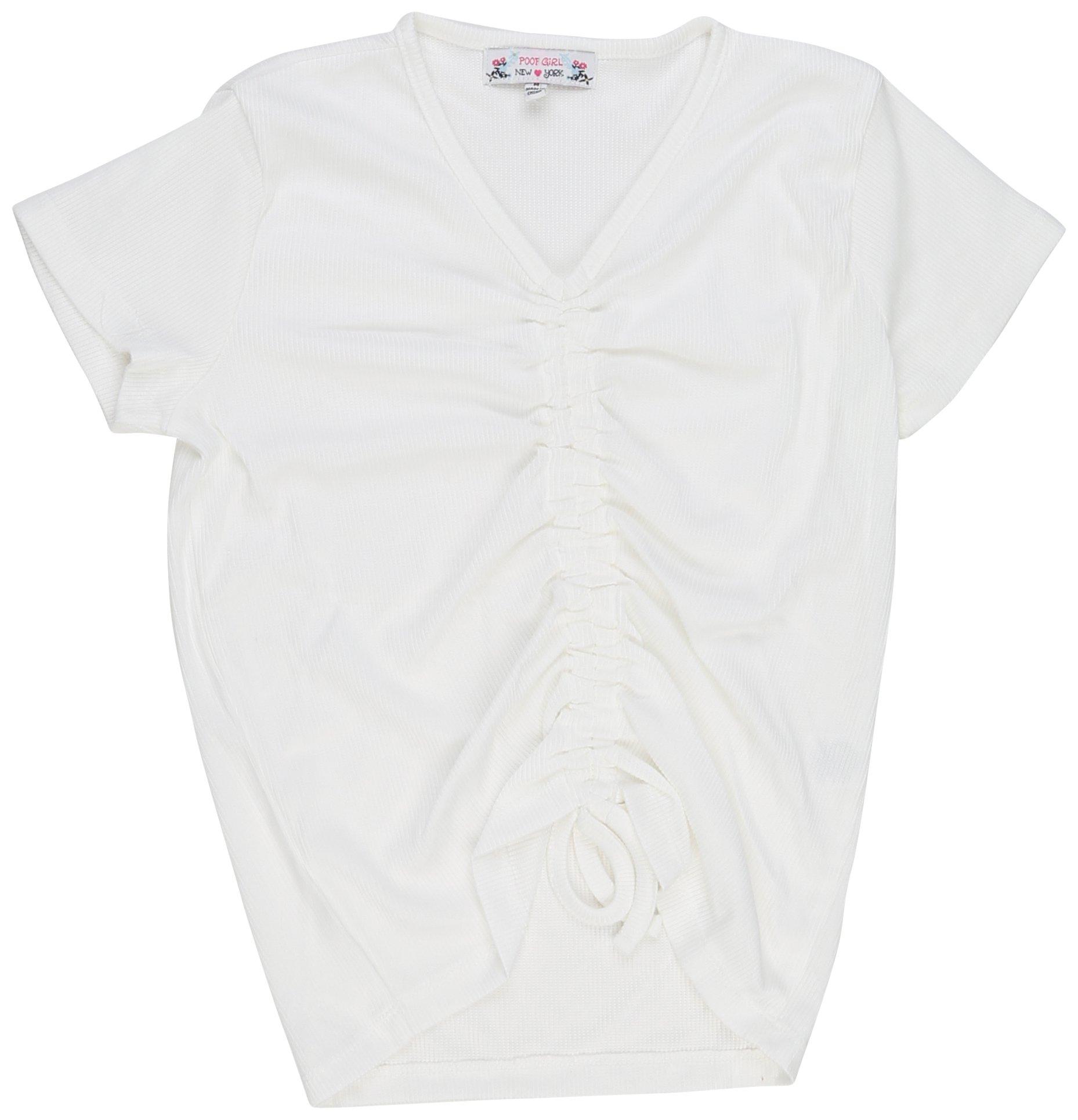 Big Girls Double Ruched Short Sleeve Top