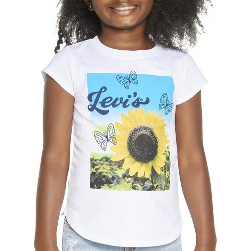 Levi's Big Girls Sunflower & Butterfly Short Sleeve
