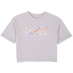 Little Girls Floral Logo Short Sleeve Top