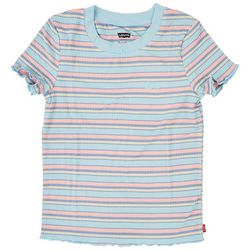 Levi's Big Girls Embellished Stripe Ribbed Short Sleeve Top