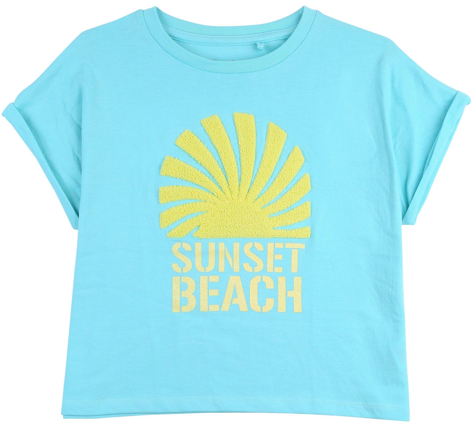 Jessica Simpson Big Girls Sunset Beach Textured Tee