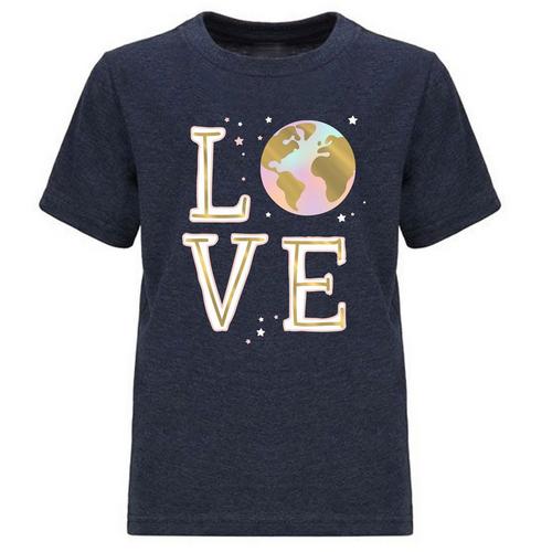 Awayalife Little Girls Love Earth Graphic T-Shirt