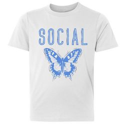 Awayalife Big Girls Social Butterfly Short Sleeve T-Shirt