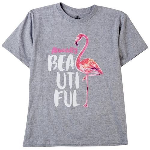 Awayalife Big Girls Awkwardly Beautiful Flamingo T-Shirt