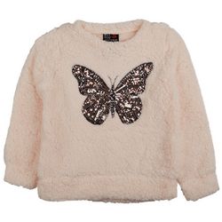Miss Chievous Big Girls Butterfly Sequin Sherpa Hoodie
