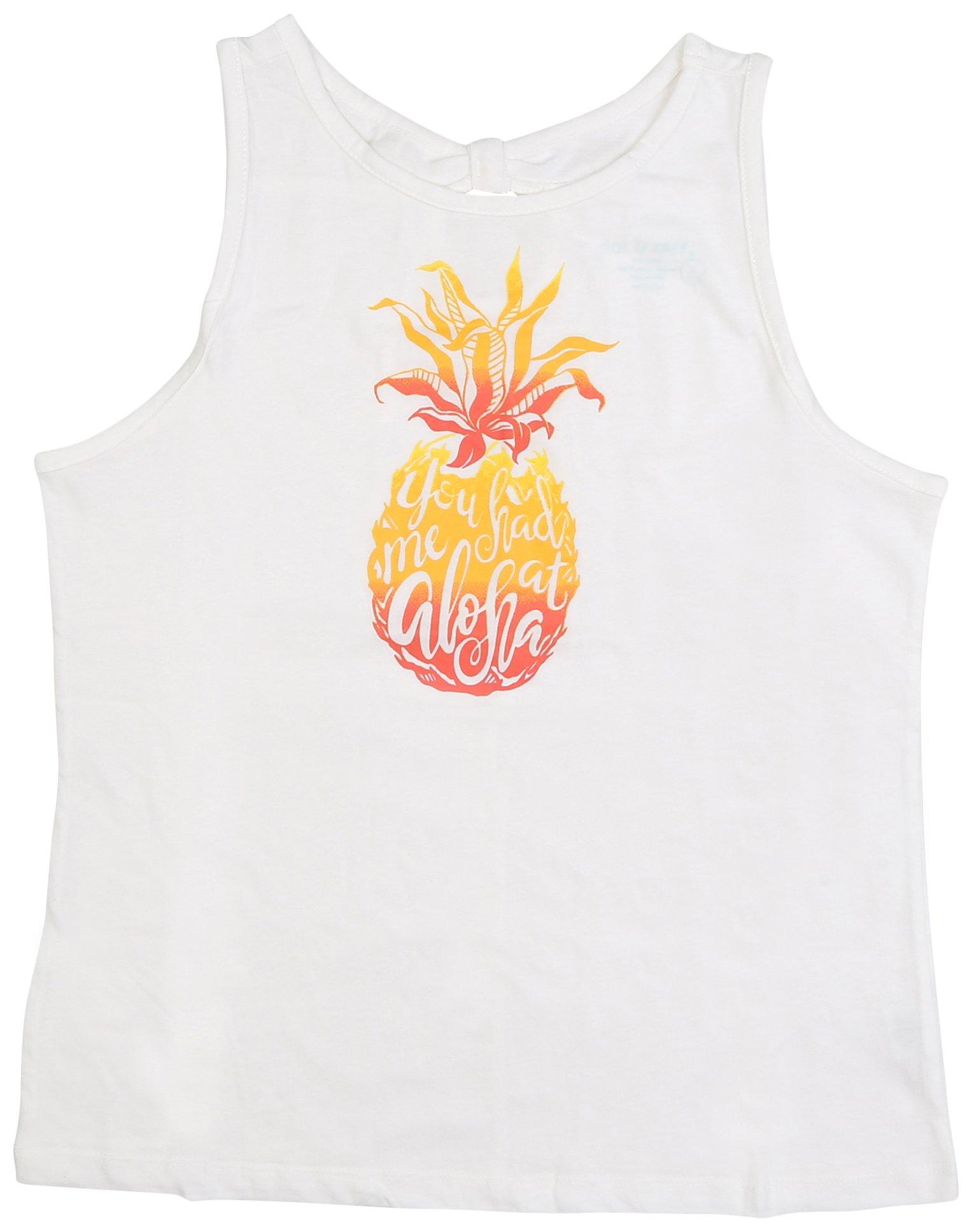 DOT & ZAZZ Big Girls Aloha Pineapple Tank