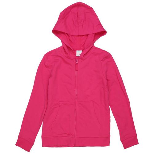 Big Girls Solid French Terry Zipper Hoodie