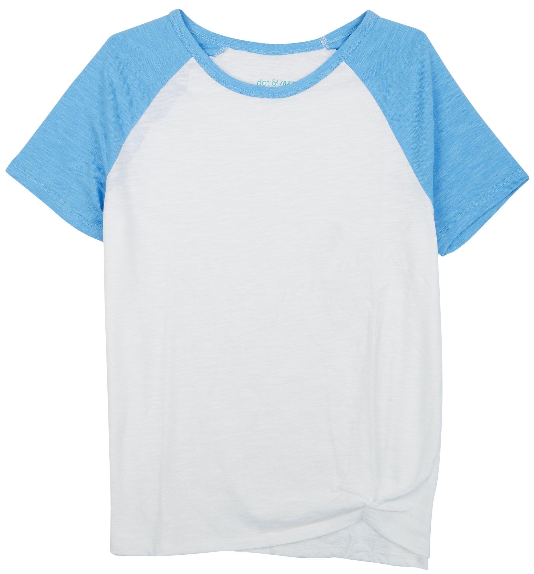 DOT & ZAZZ Little Girls Tie Front Baseball T-Shirt