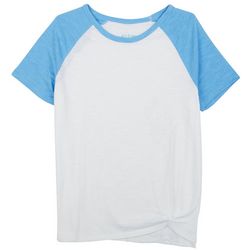 DOT & ZAZZ Little Girls Tie Front Baseball T-Shirt