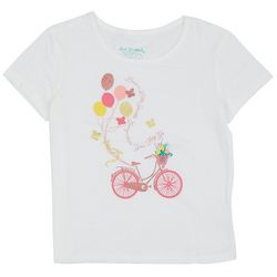 DOT & ZAZZ Little Girls Glitter Bike Short Sleeve T-Shirt
