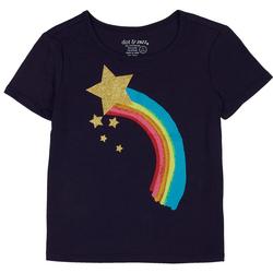 Little Girls Glittered Rainbow Short Sleeve Top