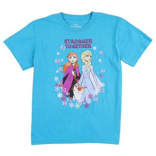 Frozen Little Girls Be Stronger Together T-Shirt