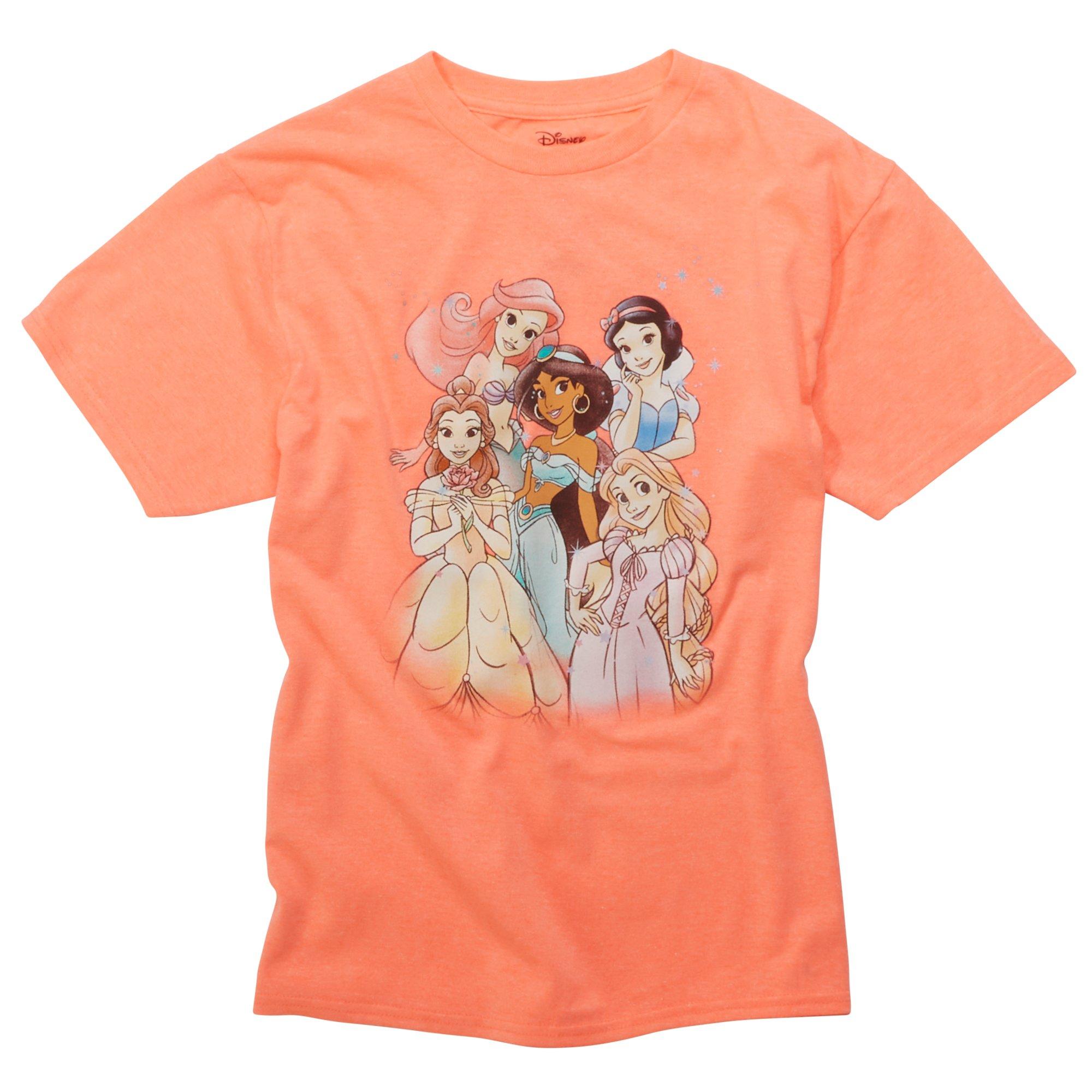 Big Girl Princesses Screen Print Short Sleeve  Top