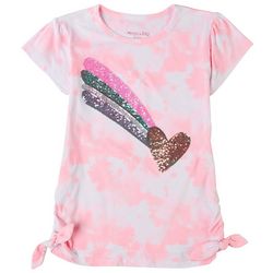 Colette Lilly Little Girls Sequin Heart Side Ruched Top