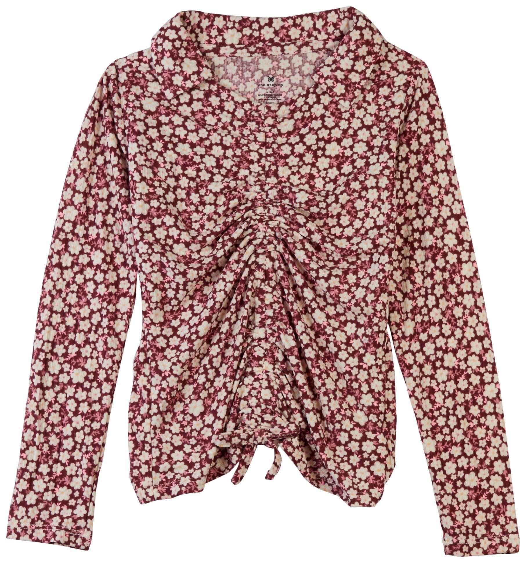 Little Girls Yummy Long Sleeve Floral Top