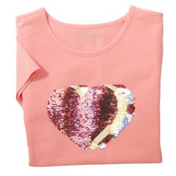Dot & Zazz Big Girls Triple Heart Sequin T-Shirt
