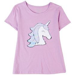 Dot & Zazz Big Girls Unicorn Head Sequin T-Shirt