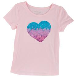 Little Girls Heart Sequin T-Shirt