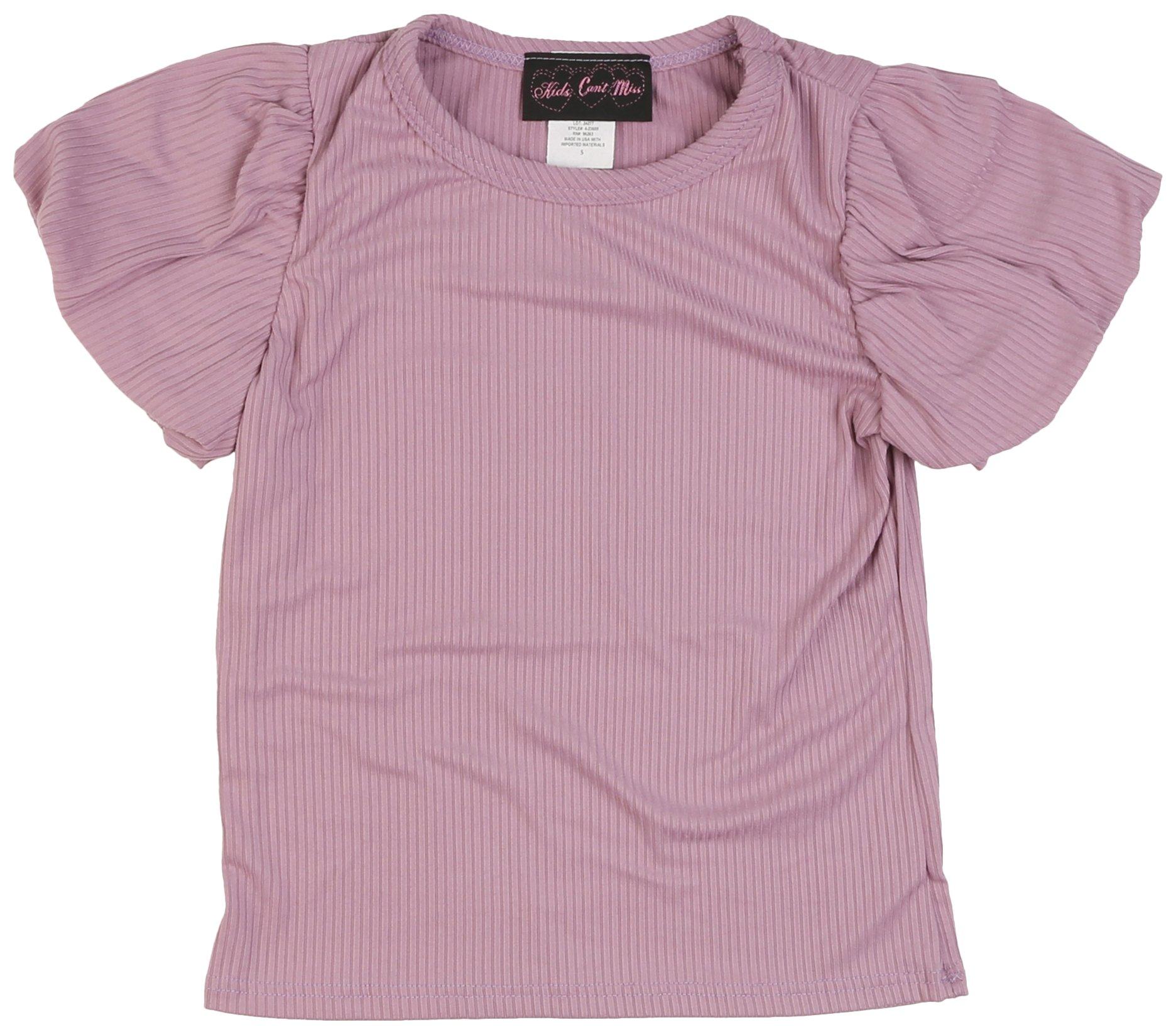 Kid's Can't Miss Little Girls Ribbed Short Sleeve Tee