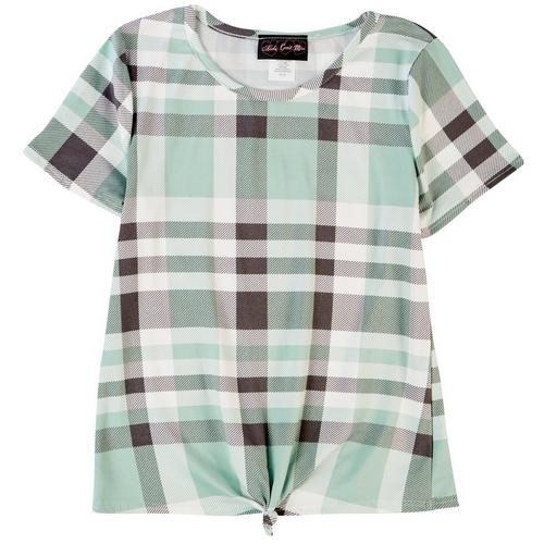 KIDS CAN'T MISS Big Girls Plaid Knot Front