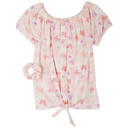 Star Ride Big Girls Butterfly Tie Front Top