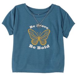 Star Ride Little Girls Be Bold Butterfly Necklace Top