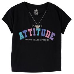 Star Ride Big Girls Kind Attitude Heart Necklace Top