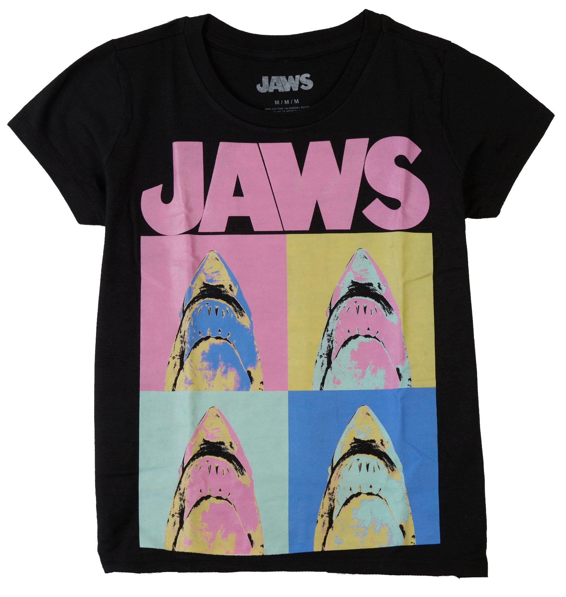 Encanto Big Girls Jaws Grid Short Sleeve T-Shirt