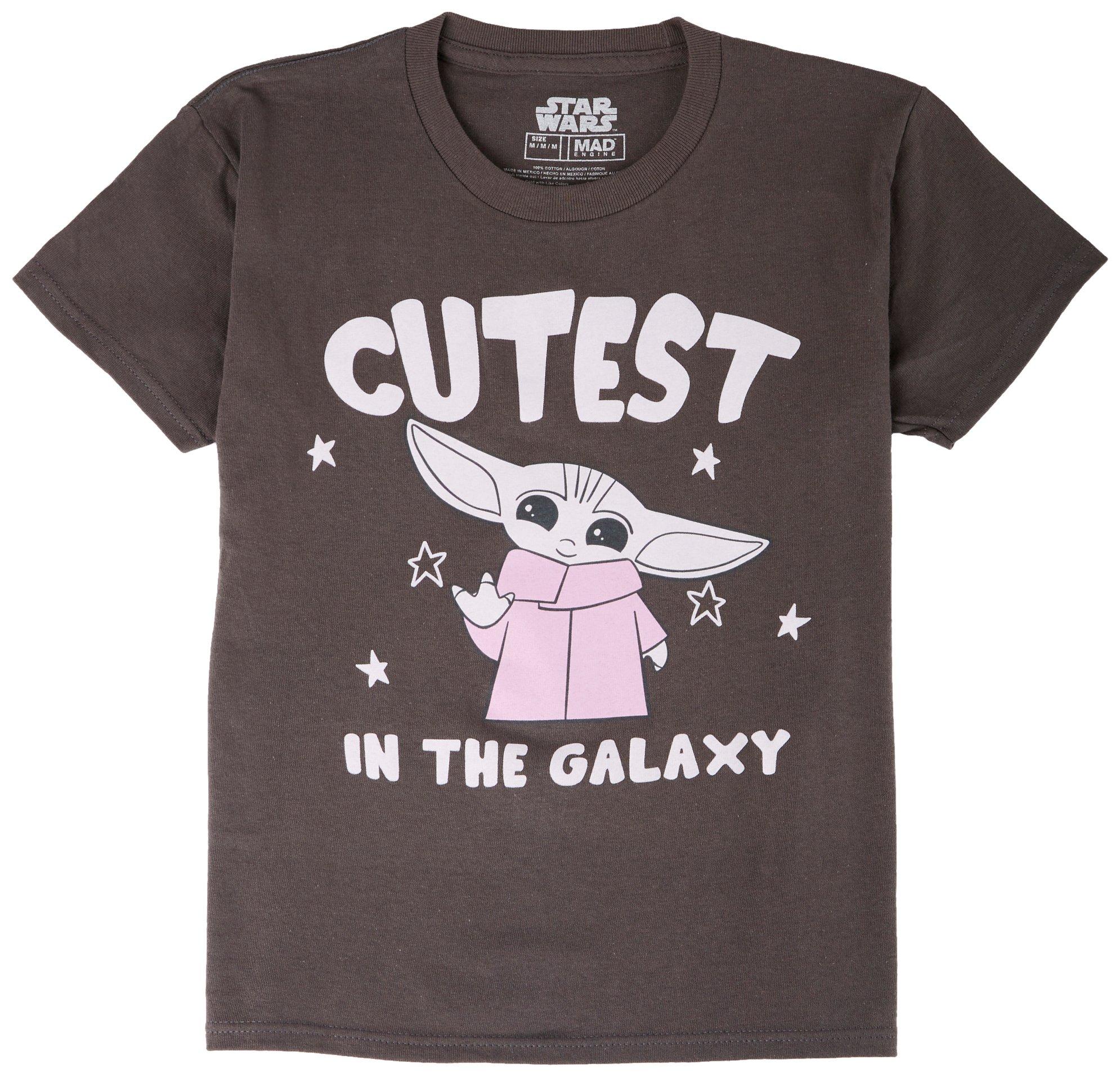 Star Wars Big Girls Cutest In The Galaxy Baby Yoda T-Shirt