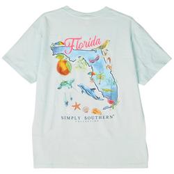 Big Girls Florida Map Short Sleeve T-Shirt