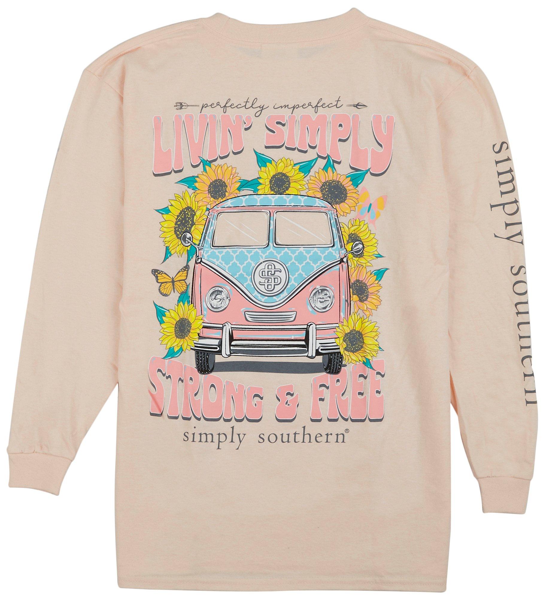 Big Girls Simply Sunflower Bus Long Sleeve T-Shirt