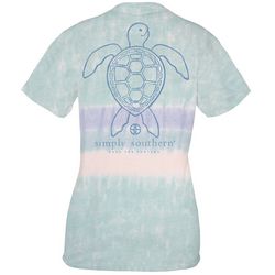 Simply Southern Big Girls Sea Turtle Tie Dye Stripe T-Shirt