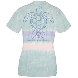Big Girls Sea Turtle Tie Dye Stripe T-Shirt
