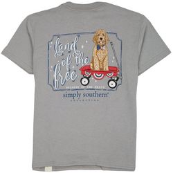 Simply Southern Big Girls Land Of The Free Short Sleeve Tee