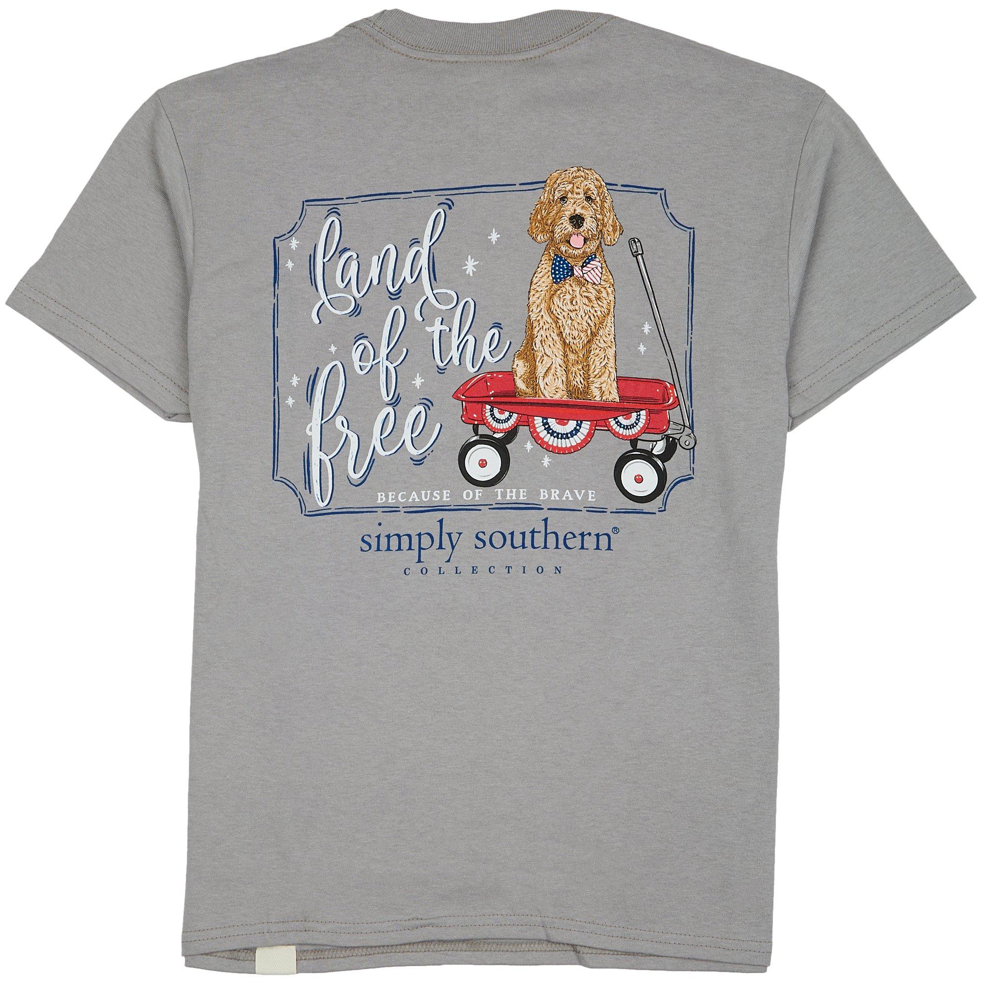 Big Girls Land Of The Free Short Sleeve Tee