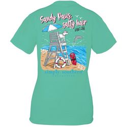 Simply Southern Big Girls Sandy Paws Salty Hair T-Shirt