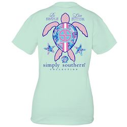 Simply Southern Big Girls Save Sea Turtle Palm Leaf T-Shirt