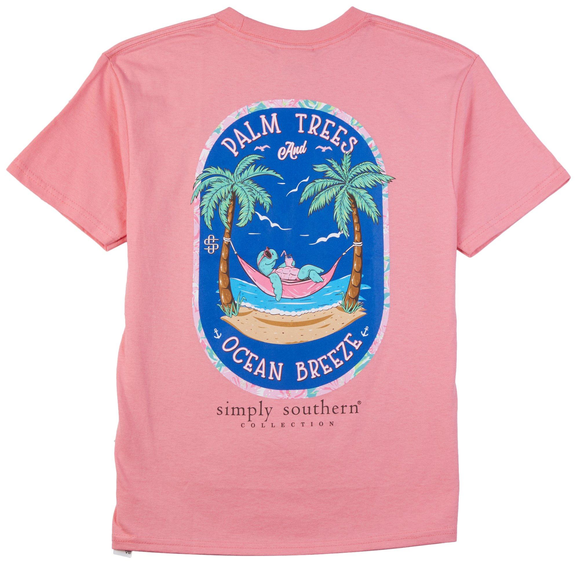 Simply Southern Big Girls Palm Trees & Ocean Breeze T-Shirt